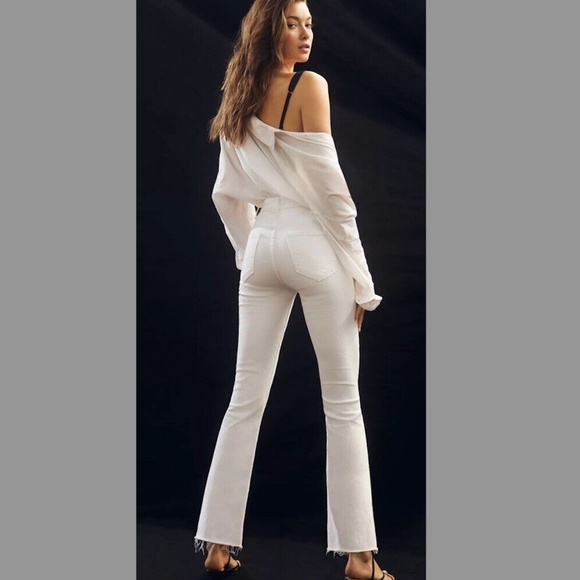 MOTHER Denim - MOTHER DENIM HUSTLER White Ankle Fray Jeans Fairest of Them All
